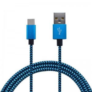 اكتب- C إلى USB نايلون briaded كبل البيانات