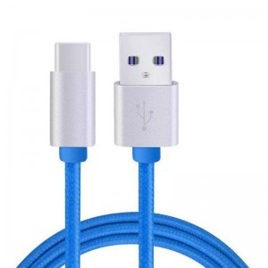 نايلون برياد كبل بيانات من النوع C إلى USB